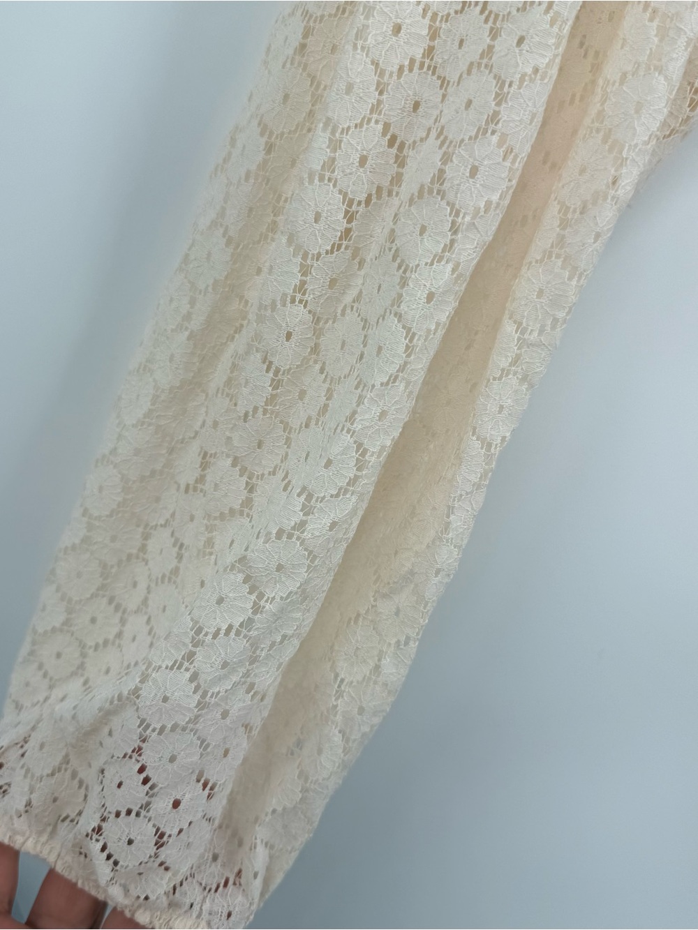 Torrid NWT Floral Lace V-Neck Long Sleeve Blouse Size 3X Semi-sheer Ivory Top - Picture 7 of 11
